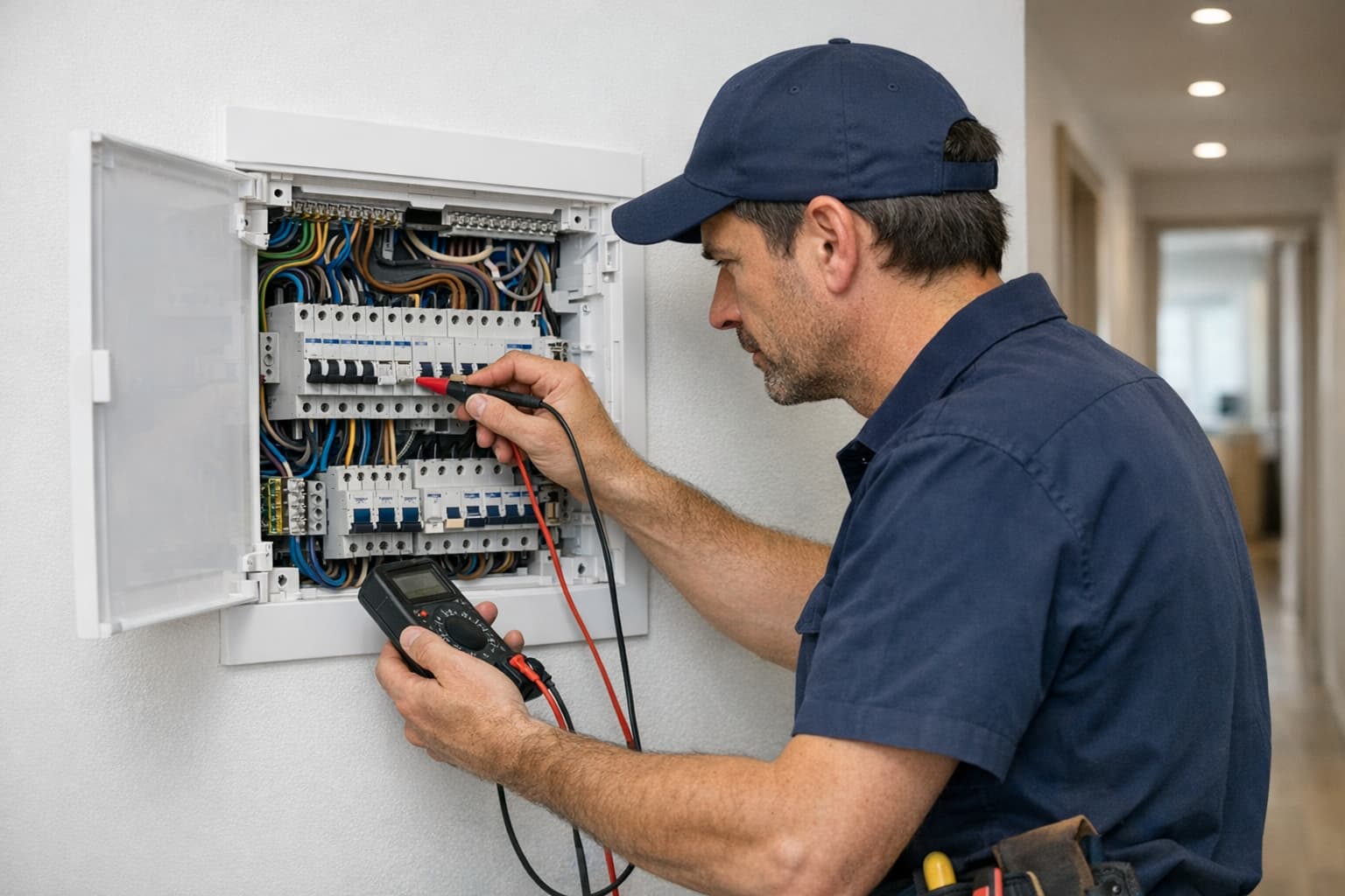 Trabajo eléctrico en cuadro y enchufes de una vivienda